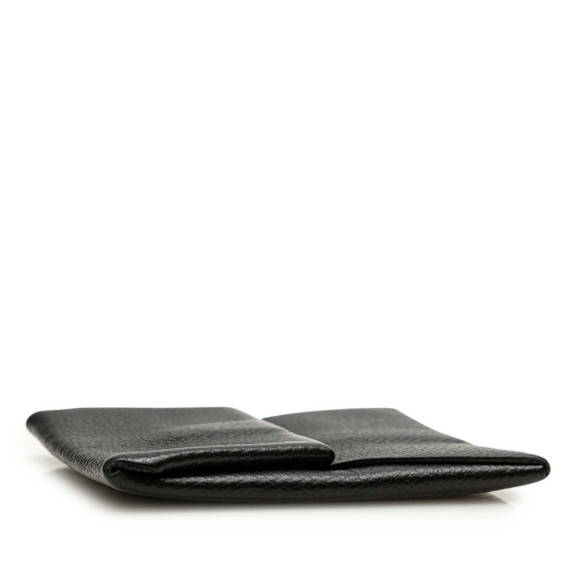 Hermès Bastia Wallet/Coin Case Black Epsom Leather Women's HERMES